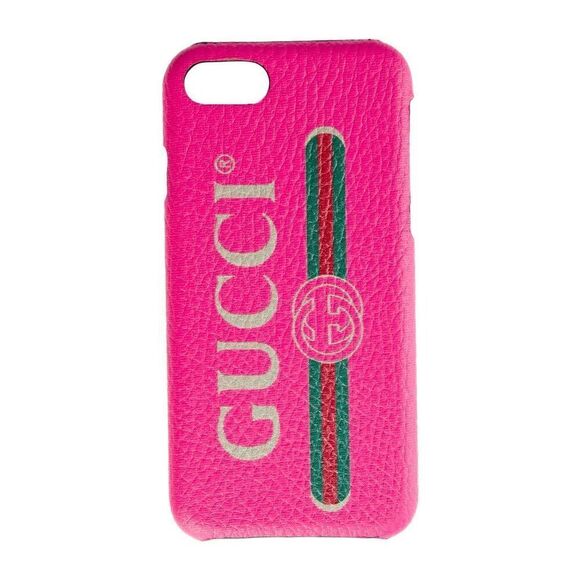 Authentic Gucci Leather Logo Phone Case w/ Tags IPhone 8 Plus Phone Case - Picture 1 of 9